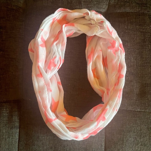 Neon Pink Stars Infinity Scarf. OS. - Picture 2 of 3